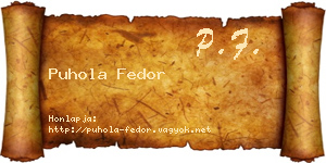 Puhola Fedor névjegykártya